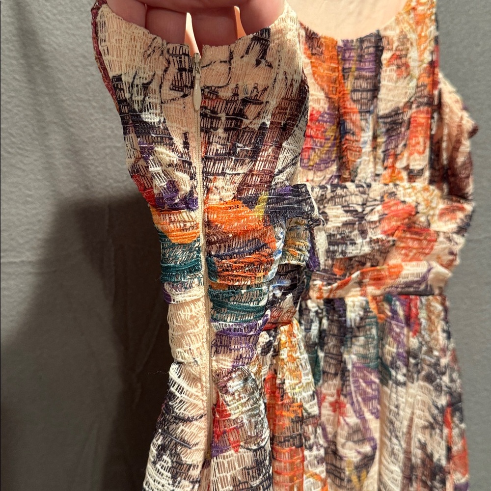 Maeve Mackenzie Multicolor Abstract Midi Dress size 4 - Picture 5 of 6